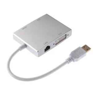 Adapter-konvertor USB 3.0 na HDMI + VGA+DVI + RJ45