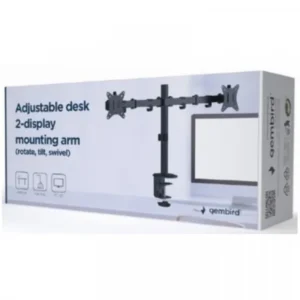 MA-DA2U-01 Gembird Podesivi stoni nosac za 2 monitora sa USB portovima, 17-32, 9kg