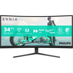 34 inča Evnia 34M2C3500L/00 UWQHD 3440x1440 Fast VA 180 Hz HDR10 zakrivljeni gaming monitor