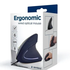 MUSW-ERGO-01 Gembird Bezicni Ergonomski 6-tastera opticki mis, crna 95mm