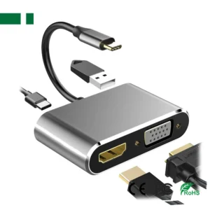 Adapter-konvertor TIP C na HDMI 4K+VGA+1xUSB 3.0+TIP C