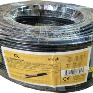 KABL-COAX-RG59+2x0.75 BC/PVC/100M CCTV Bakarni Koaksialni kabl sa napojnim kablom2x0,75mm black 100m