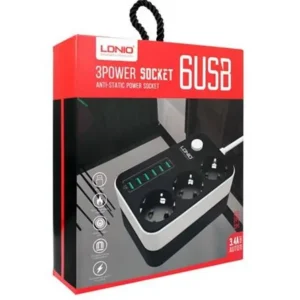 KABL Produžni LDNIO 3xŠuko + 6xUSB, 1.6m (crni)