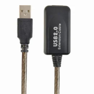 UAE-01-10M Gembird USB 2.0 active extension cable, black color, bulk package, 10m